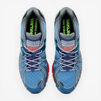 METRO Action Bronson x New Balance 1890 Medusa Azul blue mesh, suede, and synthetic sneakers with red accents.