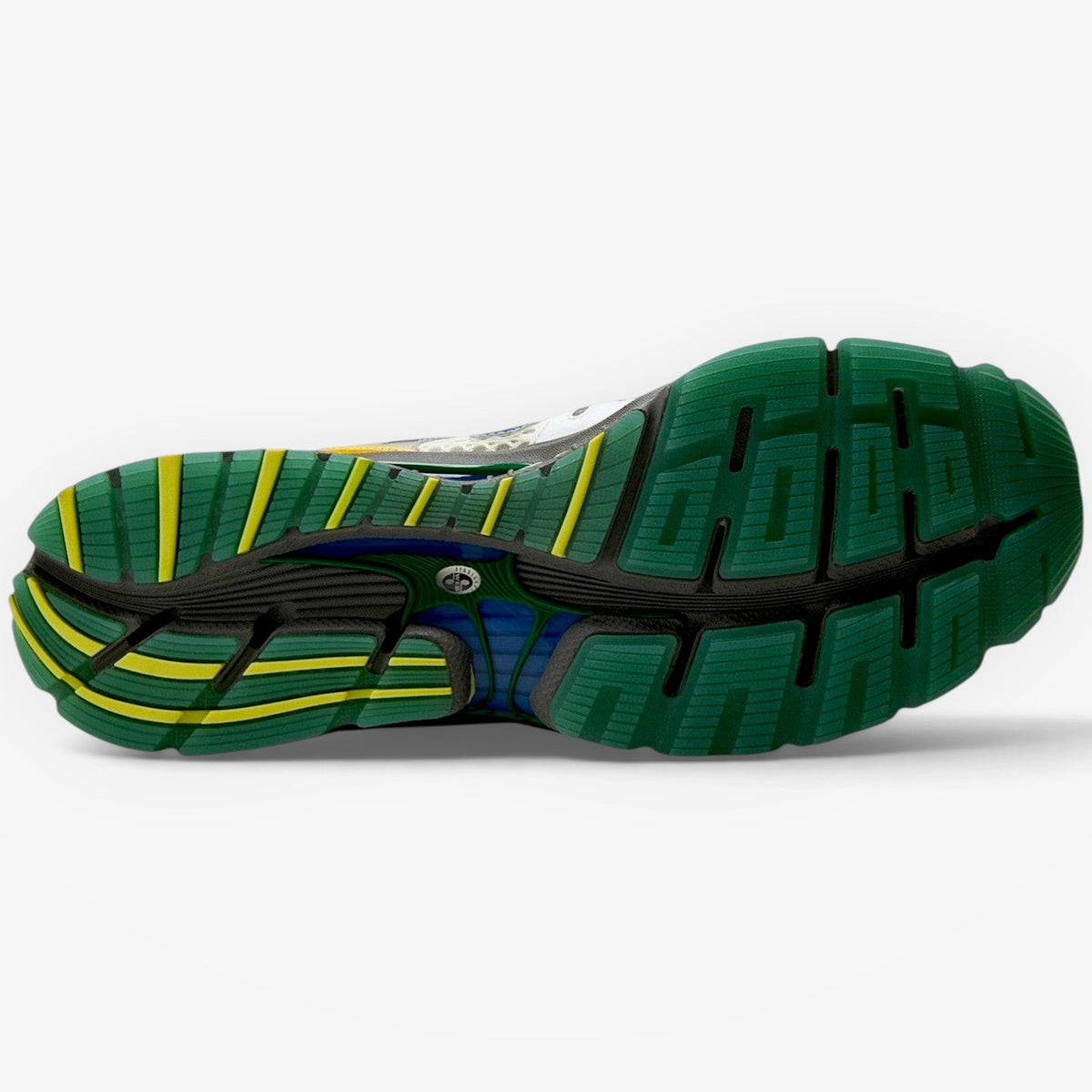 METRO New Balance 1890 x Action Bronson Hornet Tusk sneaker showing the green and yellow N-ergy rubber outsole