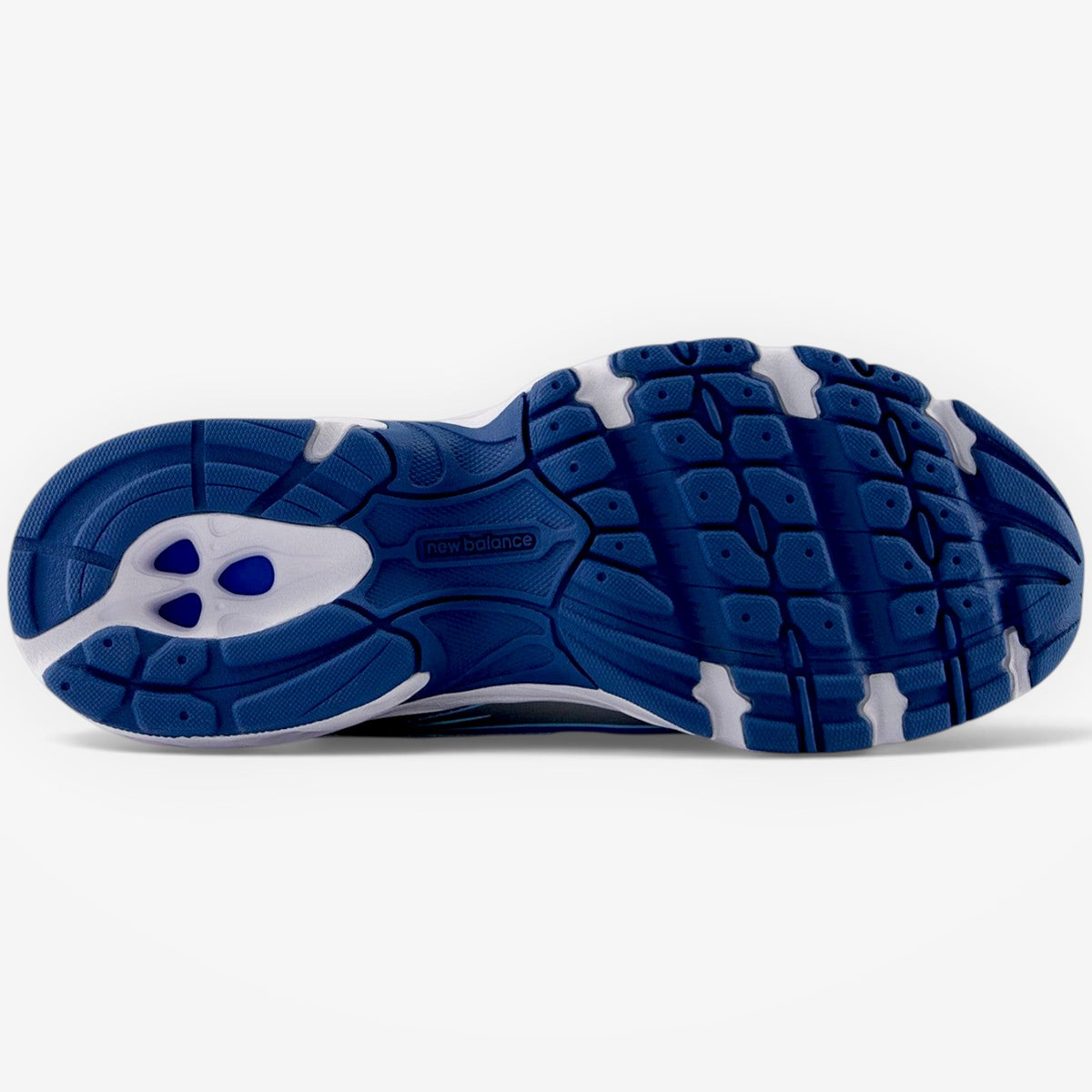 METRO New Balance 740v2 sneaker outsole in blue agate and white with durable rubber traction pattern