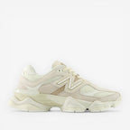 METRO New Balance 9060 cream and beige suede and mesh lifestyle sneakers with ABZORB cushioning.