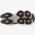 METRO New Balance 9060 Ice Blue sneaker outsole showing the sculpted pod midsole with orange and grey traction pads