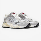 METRO New Balance 9060 sneakers in Rain Cloud, Castlerock, and White with mesh and suede.