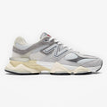 METRO New Balance 9060 Rain Cloud sneakers in grey and cream suede with mesh panels and a chunky sculpted midsole.