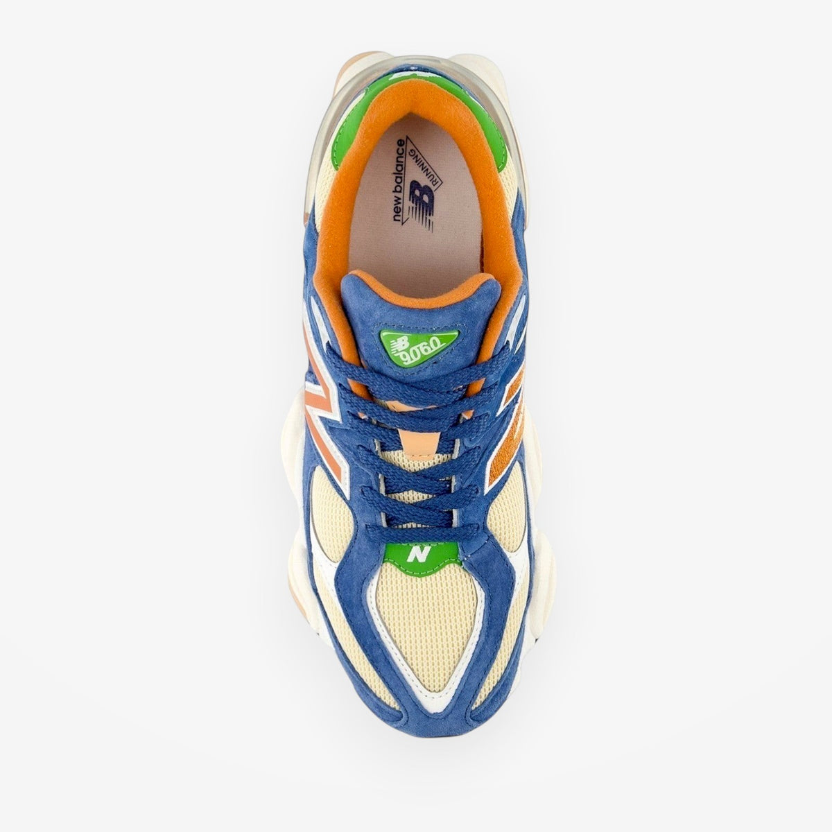 METRO New Balance U9060 Shoreline Blue sneaker featuring a multi-colored mesh and suede upper with Y2K aesthetic.