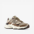 METRO New Balance 9060 Thunder Brown sneakers with mesh, suede, and synthetic overlays. ABZORB cushioning.