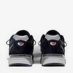 METRO New Balance 990v4 black and grey suede and mesh lifestyle sneakers with ENCAP midsole.