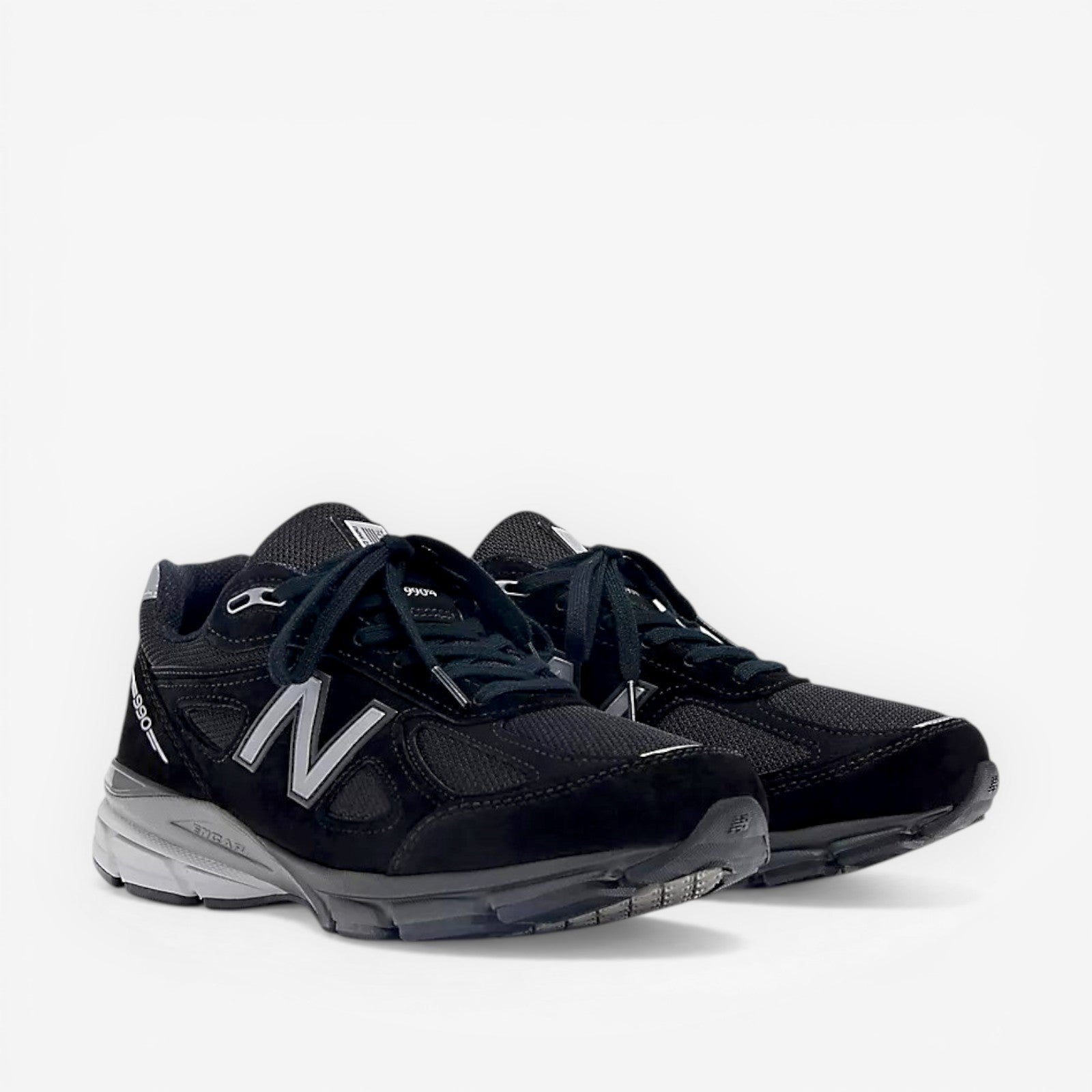 METRO New Balance 990v4 black and grey suede and mesh lifestyle sneakers with ENCAP midsole.