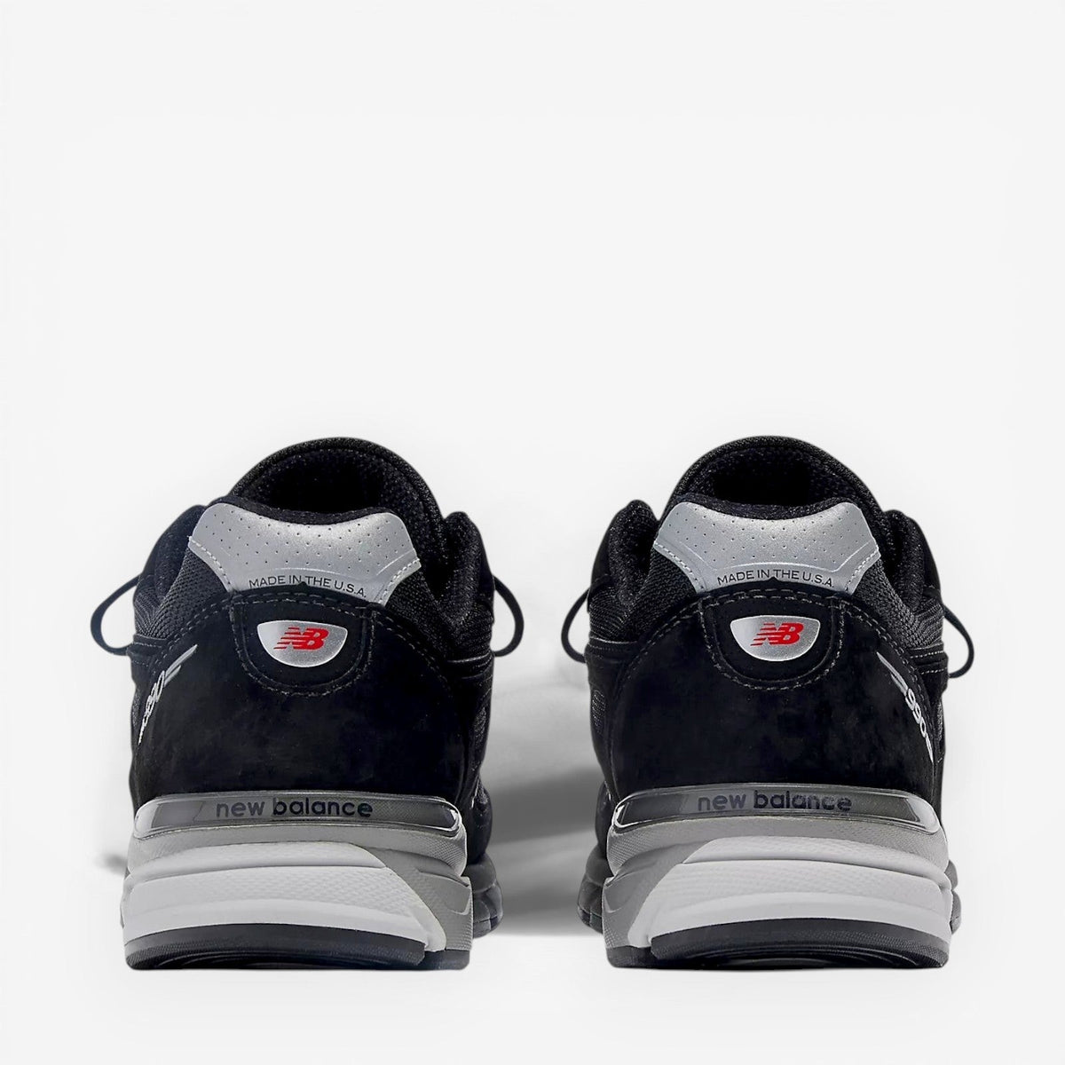 METRO New Balance 990v4 black and grey suede and mesh lifestyle sneakers with ENCAP midsole.