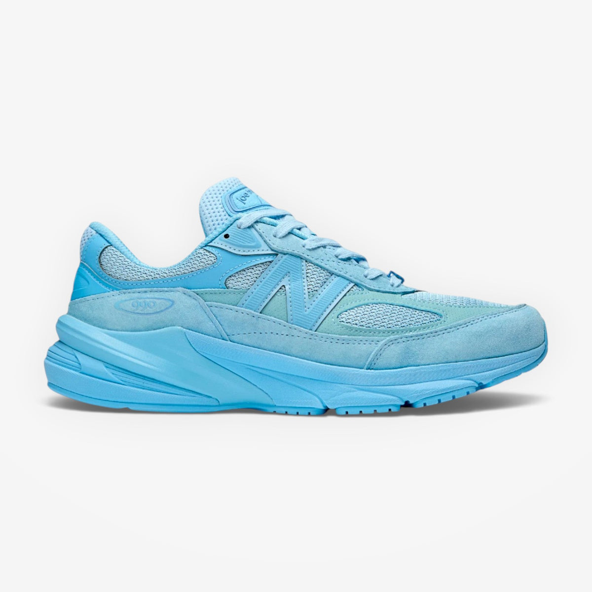 METRO New Balance 990v6 Joe Freshgoods sneaker in monochrome blue with suede, leather, and mesh upper.