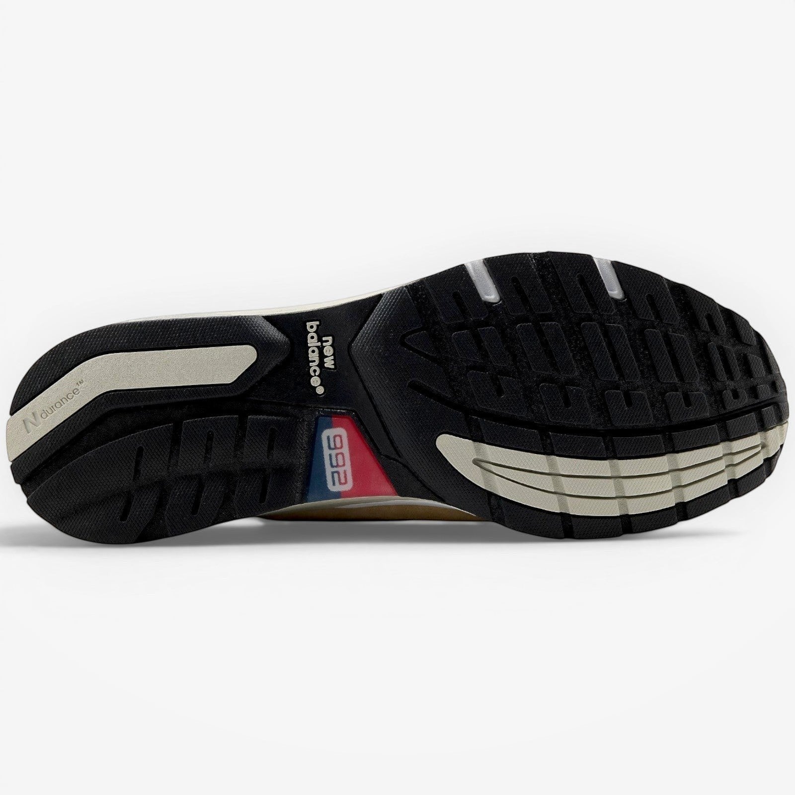 METRO New Balance 992 Made in USA sneaker outsole with black rubber tread, N-durance branding, and 992 logo detail.