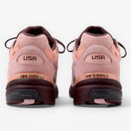 METRO New Balance 992 Made in USA sneakers in pink chalk and cherry leather with suede and mesh heel details.