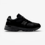 METRO New Balance 993 Made in USA sneaker in triple black with premium suede and mesh upper and ABZORB cushioning.