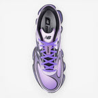 Purple New Balance sneaker top view, featuring dynamic design, footwear, sneakers
