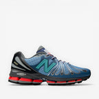 METRO Action Bronson x New Balance 1890 Medusa Azul blue mesh and suede sneakers with red accents.