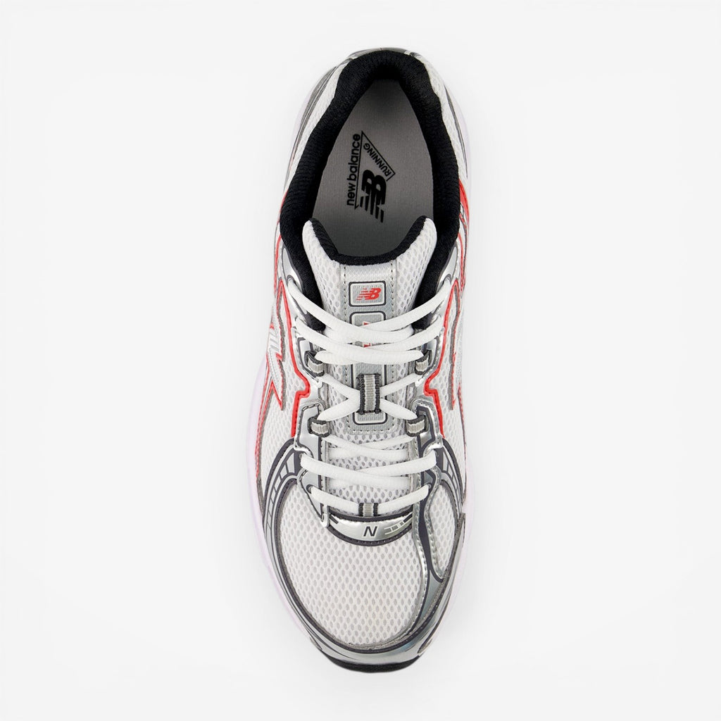 METRO New Balance U740 men's grey mesh running shoes with red accents and white laces.