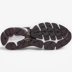 METRO ProGrid Omni 9 retro runner sneakers in brown, white, and silver with breathable mesh and ProGrid cushioning.