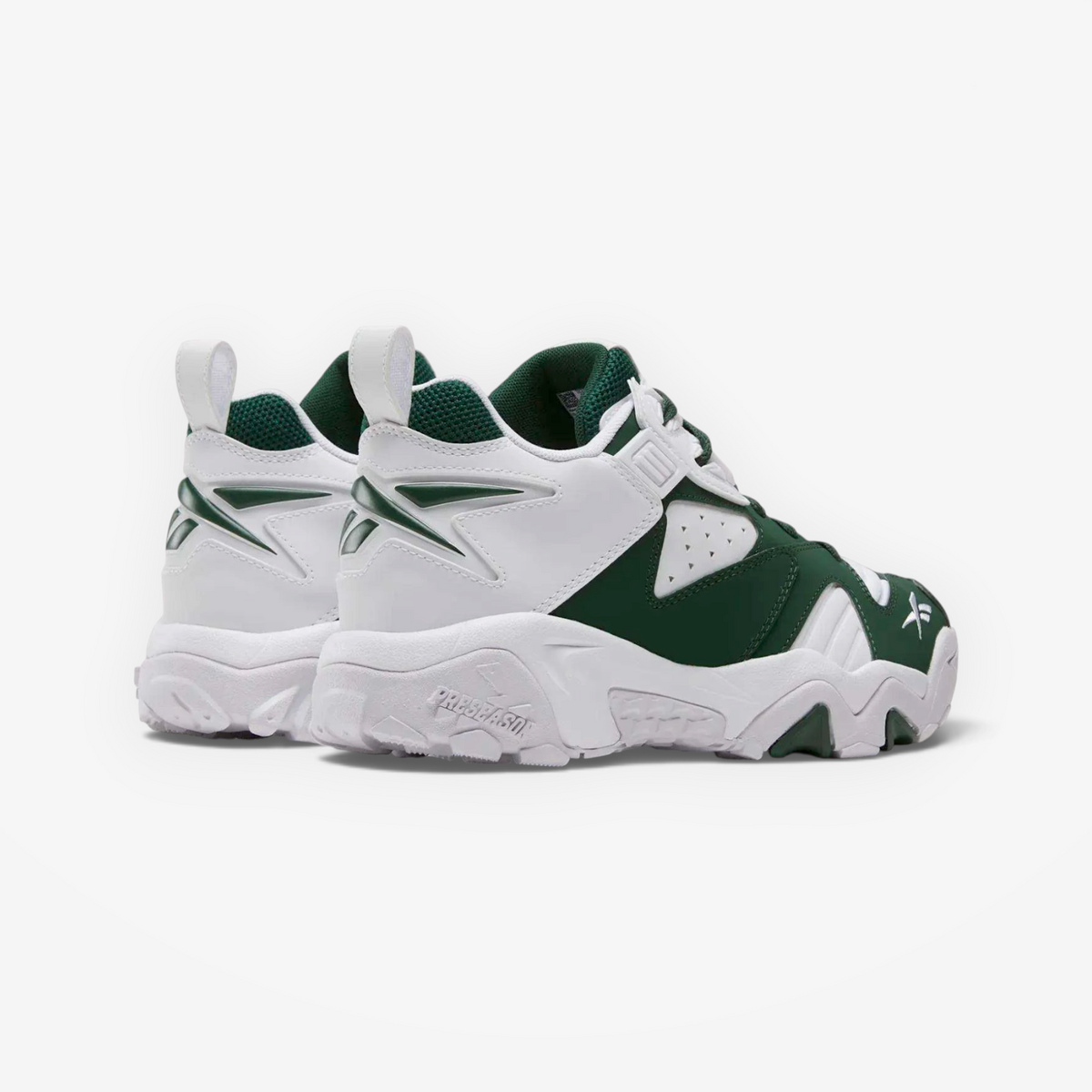 METRO Reebok Brutus Low sneakers in heritage green and white with synthetic upper and chunky EVA midsole