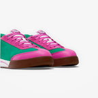 METRO Reebok x BBC Ice Cream Board Flip skate shoes in watermelon pink suede with white laces and brown sole.