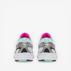 METRO Ride Millennium women's running shoes in silver, aqua, and white with mesh and synthetic overlays.