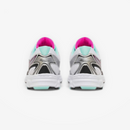 METRO Ride Millennium women's running shoes in silver, aqua, and white with mesh and synthetic overlays.