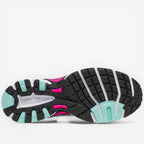 METRO Ride Millennium silver, aqua, and white mesh running shoes with synthetic overlays and rubber outsole.