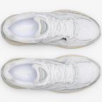 METRO Saucony ProGrid Omni 9 OG sneaker in white and eggshell with breathable mesh and metallic synthetic overlays.