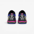 METRO Saucony ProGrid Triumph 4 sneakers in Dazzle and Silver, showing the rear view of the Y2K style running shoes.