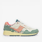 METRO Saucony Shadow 5000 floral print sneakers with beige, blue, pink, and green accents. Suede and mesh.