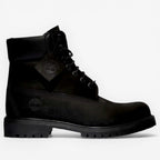 METRO black premium waterproof leather 6-inch Timberland boots with padded collar and lug sole.
