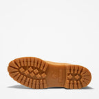 METRO Timberland Premium 6-Inch waterproof boot showing the durable brown rubber lug outsole with signature branding