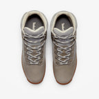 METRO Timberland Euro Hiker boots in medium grey suede with metal eyelets and a durable gum rubber sole