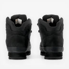 METRO Timberland Euro Hiker Mid black suede and ReBOTL fabric hiking boots with padded collar and lug sole.