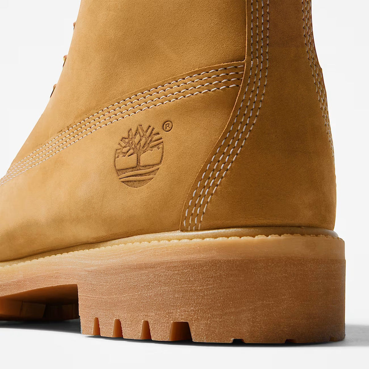 METRO Timberland Premium 6-Inch waterproof boot in wheat leather with signature logo and durable rubber lug sole