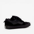 Black low-top sneaker with textured panels, suitable for new balance, asics, footwear, sneakers