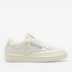 METRO Reebok Club C 85 Vintage chalk blue leather low-top sneakers with EVA cushioning and rubber outsole.