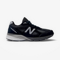New Balance black sneaker, men's footwear, mesh and suede details, side profile